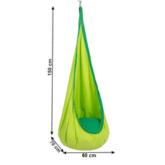 KONDELA Závěsné houpací křeslo, zelená, SIESTA TYP 1
