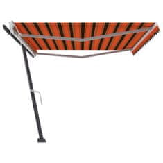 Greatstore Volně stojící ručně zatahovací markýza 500x300 cm oranžovohnědá