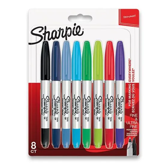 Sharpie Permanentní popisovač Twin Tip sada 8 barev