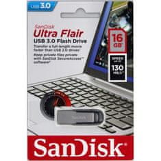 SanDisk Ultra Flair/16GB/USB 3.0/USB-A/Černá