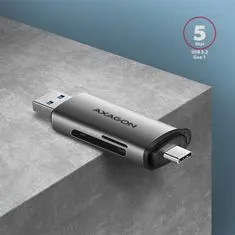 CRE-SAC, USB3.2 Gen 1 Type-C + Type-A externí čtečka karet SD/microSD, podpora UHS-I