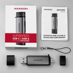 AXAGON Čtečka paměťových karet CRE-SAC, USB-C, SD