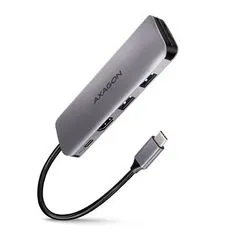 AXAGON HMC-5 SUPERSPEED USB-C combo 5in1 hub, stříbrná