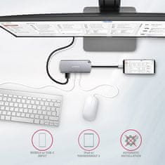 MC-6M2, USB 3.2 Gen 1 hub, porty 2x USB-A, HDMI, RJ-45 GLAN, SATA M.2 slot, PD 100W, kabel USB-C 18cm