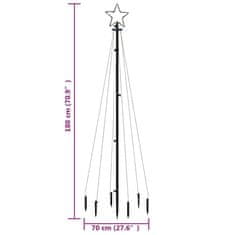 Vidaxl Vánoční strom s hrotem 108 teple bílých LED diod 180 cm