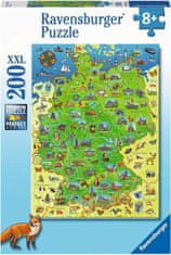 Ravensburger Puzzle Barevná mapa Německa XXL 200 dílků