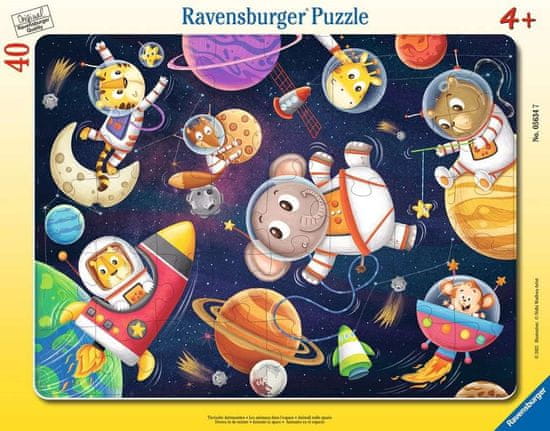 Ravensburger Puzzle Zvířátka ve vesmíru 40 dílků