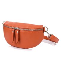 Vera Pelle B68 Dámská kožená crossbody kabelka oranžová