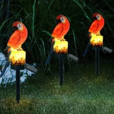 Alum online Dekorativní LED solární lampa Papoušek - červený