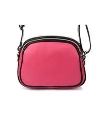 Vera Pelle K53 Dámská kožená crossbody kabelka tmavě růžová