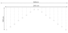 Iso Trade 11336 Světelný závěs hvězdy 136 LED multicolor