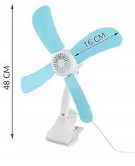 Iso Trade Lopatkový ventilátor Clip