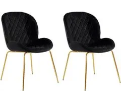 Danish Style Jídelní židle Miranda (SADA 2 ks), samet, černá