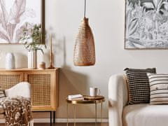 Beliani Bambusová závěsná lampa světlé dřevo LWELA