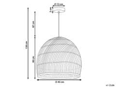 Beliani Ratanová závěsná lampa přírodní/černá BUMI