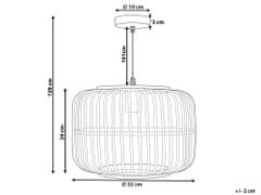 Beliani Bambusová závěsná lampa černá MACHEKE