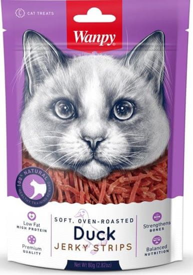 Wanpy Cat Soft Duck Jerky Strips for Cat 80 g