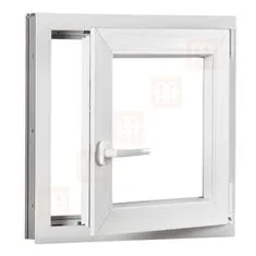TROCAL Plastové okno | 55 x 55 cm (550 x 550 mm) | bílé |otevíravé i sklopné | pravé