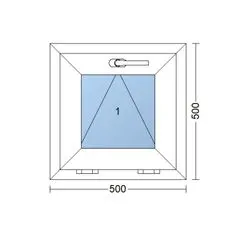 TROCAL Plastové okno | 50x50 cm (500x500 mm) | bílé | sklopné