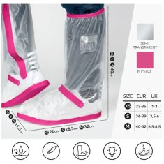 Perletti Kvalitní nepromokavé návleky na obuv, velikost XS 33/35, Fuchsia, 95024