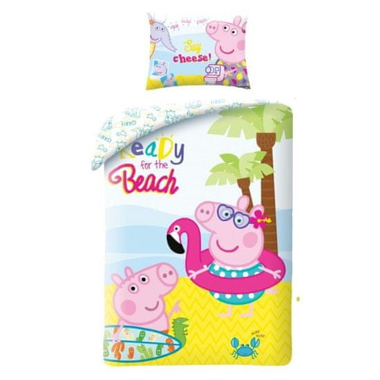 Halantex Povlečení ve vaku Peppa Pig pláž Bavlna, 140/200, 70/90 cm