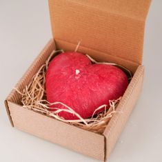 AROMKA Přírodní vonná svíčka palmová - AROMKA - Valentýnské srdce v krabičce Barevný: Červená
