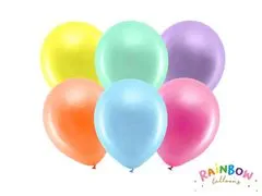 PartyDeco Metalické balónky 23cm 10ks barevné -