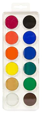 Koh-i-Noor vodové barvy/vodovky obdélník bílý 12 barev o průměru 30 mm