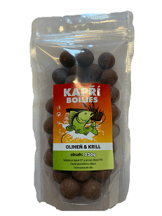 KAPŘÍ Kapří boilies Oliheň & Krill 20mm 250g