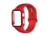 Bomba 3v1 Ochranné pouzdro + Silikonový řemínek pro Apple Watch Barva: Červená, Velikost Apple Watch jednotlivě: 40MM