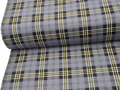 Mirtex Látka FLANEL 165 (A1 kostky středně velké černo-šedé) -150cm, 1 běžný metr