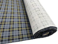 Mirtex Látka FLANEL 165 (A1 kostky středně velké černo-šedé) -150cm, 1 běžný metr