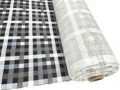 Mirtex Látka FLANEL 165 (K4 kostky malé černo-bílé) -150cm, 1 běžný metr