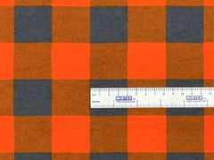 Mirtex Látka FLANEL 165 (K7 kostky velké oranžově-šedé) -150cm, 1 běžný metr