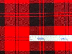 Mirtex Látka FLANEL 165 (S3 kostky červeno-černé) -150cm, 1 běžný metr