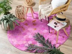 Beliani Kožený koberec růžový 140 cm ZEYTIN