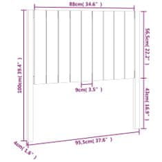 Vidaxl Čelo postele šedé 95,5 x 4 x 100 cm masivní borovice