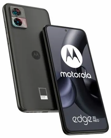 Motorola Edge 30 NEO, velký displej, Full HD+, HDR, pOLED displej 120Hz obnovovací frekvence 68W rychlonabíjení NFC stereoreproduktory Dolby Atmos  ultraširokoúhlý fotoaparát, makro, mobilní síť 5G, dlouhá výdrž baterie výkonná baterie OLED displej lehké provedení Bluetooth NFC Android 12 Qualcomm Snapdragon 695+ výkonný procesor výkonný telefon