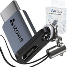 Izoksis 18933 Adaptér OTG Micro USB 2.0 USB Type-C se šňůrkou