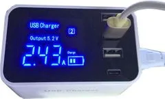 HADEX Napáječ, nabíječka YC-CDA30, 4x USB 5V/max 2,4A s displejem