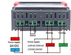 HADEX Digitální termostat STC-1000, rozsah -50 ~ +99°C, napájení 24VDC