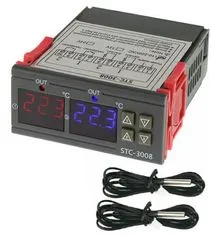 HADEX Digitální termostat duální - STC-3008 rozsah -55°C~120°C, 12V DC
