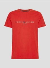 Tommy Hilfiger Červené pánské tričko Tommy Hilfiger S