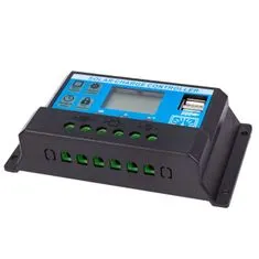 HADEX Solární regulátor PWM 12-24V/20A+USB pro Pb baterie, , LiFePO4,Li-ion