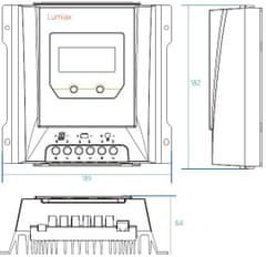 Solární regulátor MPPT Lumiax MT3075, 12-24V/30A