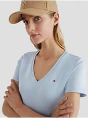 Tommy Hilfiger Světle modré dámské basic tričko Tommy Hilfiger S