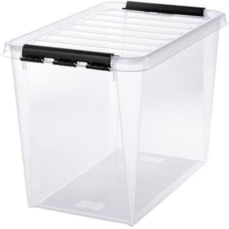 SMARTSTORE Úložný box "Classic 65", plast, průhledný, 61 l, černé úchytky, 3477070