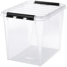 SMARTSTORE Úložný box "Classic 50", plast, průhledný, 52 l, černé úchytky, 3542070