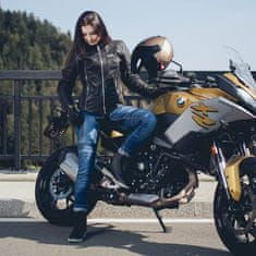 W-TEC Dámská kožená moto bunda Hagora Barva matně černá, Velikost XL