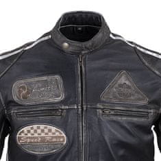 W-TEC Pánská kožená moto bunda Sheawen Vintage Barva černá, Velikost 3XL